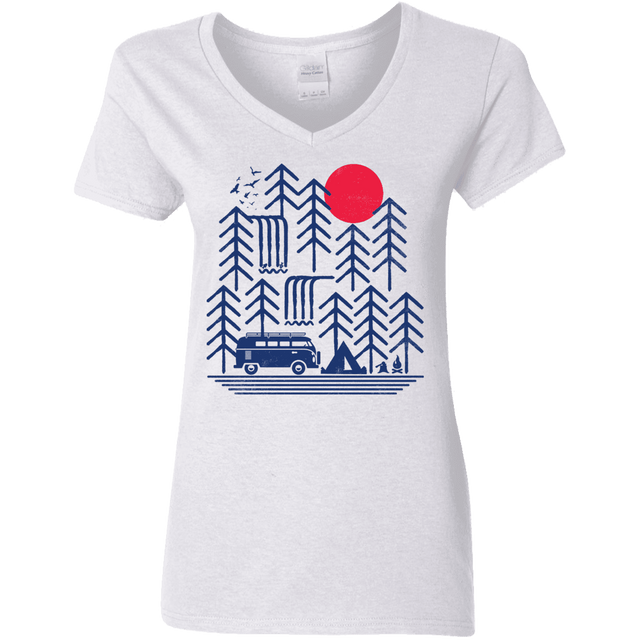 T-Shirts White / S Road Trip Days Women's V-Neck T-Shirt