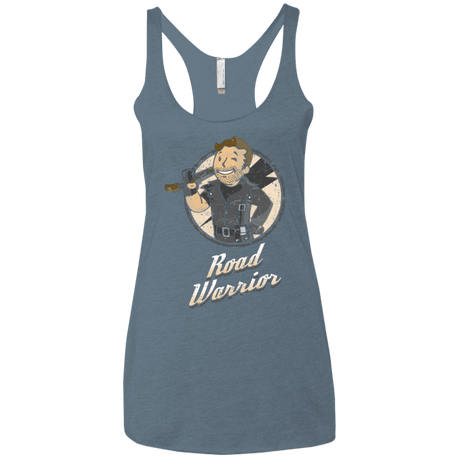 T-Shirts Indigo / X-Small Road Warrior Women's Triblend Racerback Tank