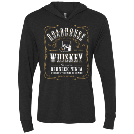 T-Shirts Vintage Black / X-Small Roadhouse Whiskey Triblend Long Sleeve Hoodie Tee