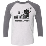 T-Shirts Heather White/Premium Heather / X-Small Robolution Men's Triblend 3/4 Sleeve