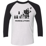 T-Shirts Heather White/Vintage Black / X-Small Robolution Men's Triblend 3/4 Sleeve