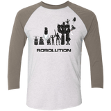 T-Shirts Heather White/Vintage Grey / X-Small Robolution Men's Triblend 3/4 Sleeve