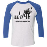 T-Shirts Heather White/Vintage Royal / X-Small Robolution Men's Triblend 3/4 Sleeve