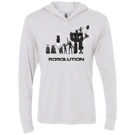 T-Shirts Heather White / X-Small Robolution Triblend Long Sleeve Hoodie Tee
