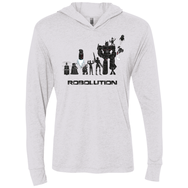 T-Shirts Heather White / X-Small Robolution Triblend Long Sleeve Hoodie Tee
