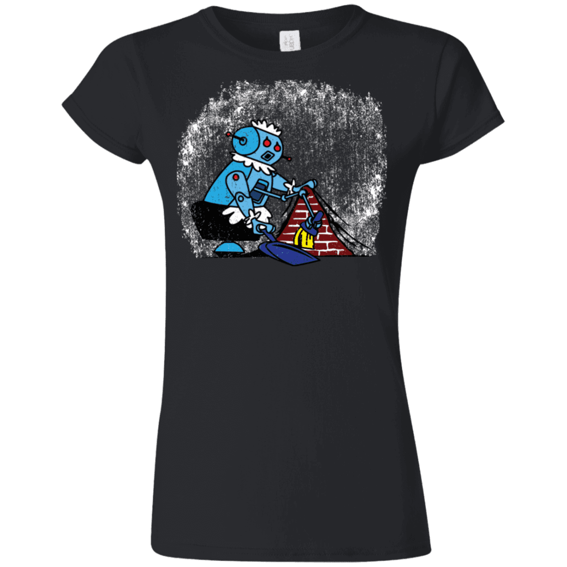 T-Shirts Black / S Robot Cleaner Junior Slimmer-Fit T-Shirt