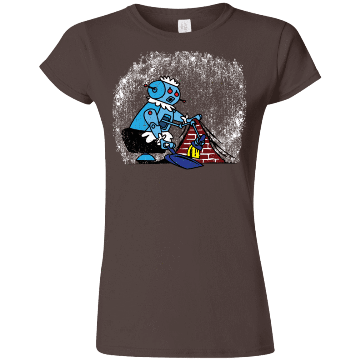 T-Shirts Dark Chocolate / S Robot Cleaner Junior Slimmer-Fit T-Shirt