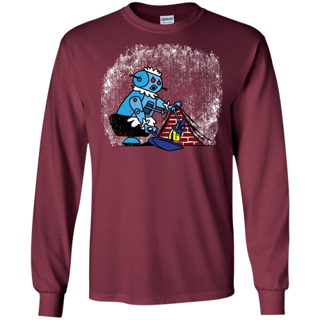 T-Shirts Maroon / S Robot Cleaner Men's Long Sleeve T-Shirt