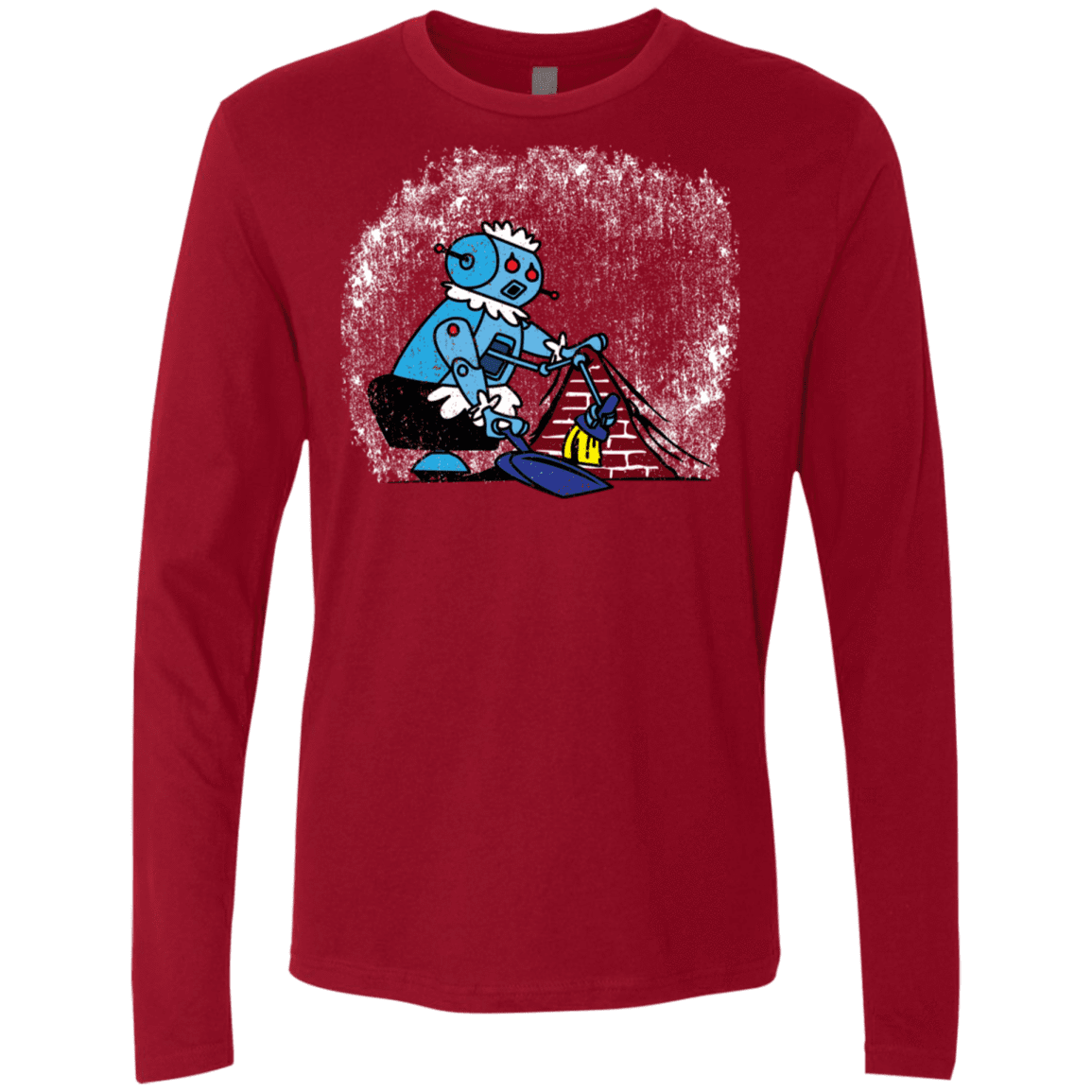 T-Shirts Cardinal / S Robot Cleaner Men's Premium Long Sleeve