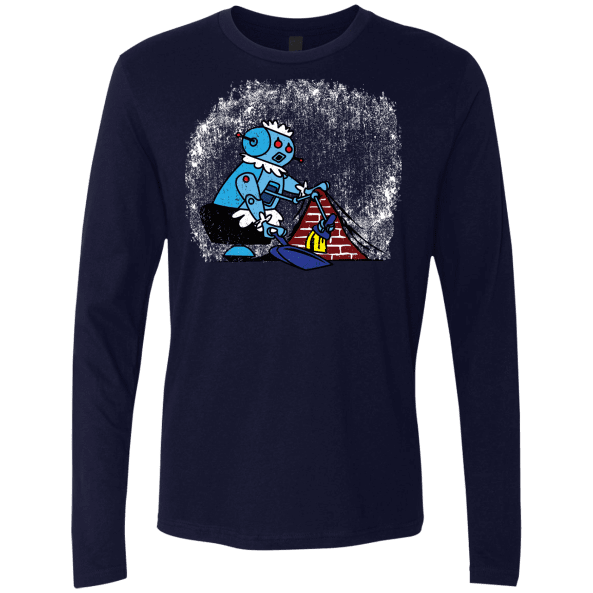 T-Shirts Midnight Navy / S Robot Cleaner Men's Premium Long Sleeve