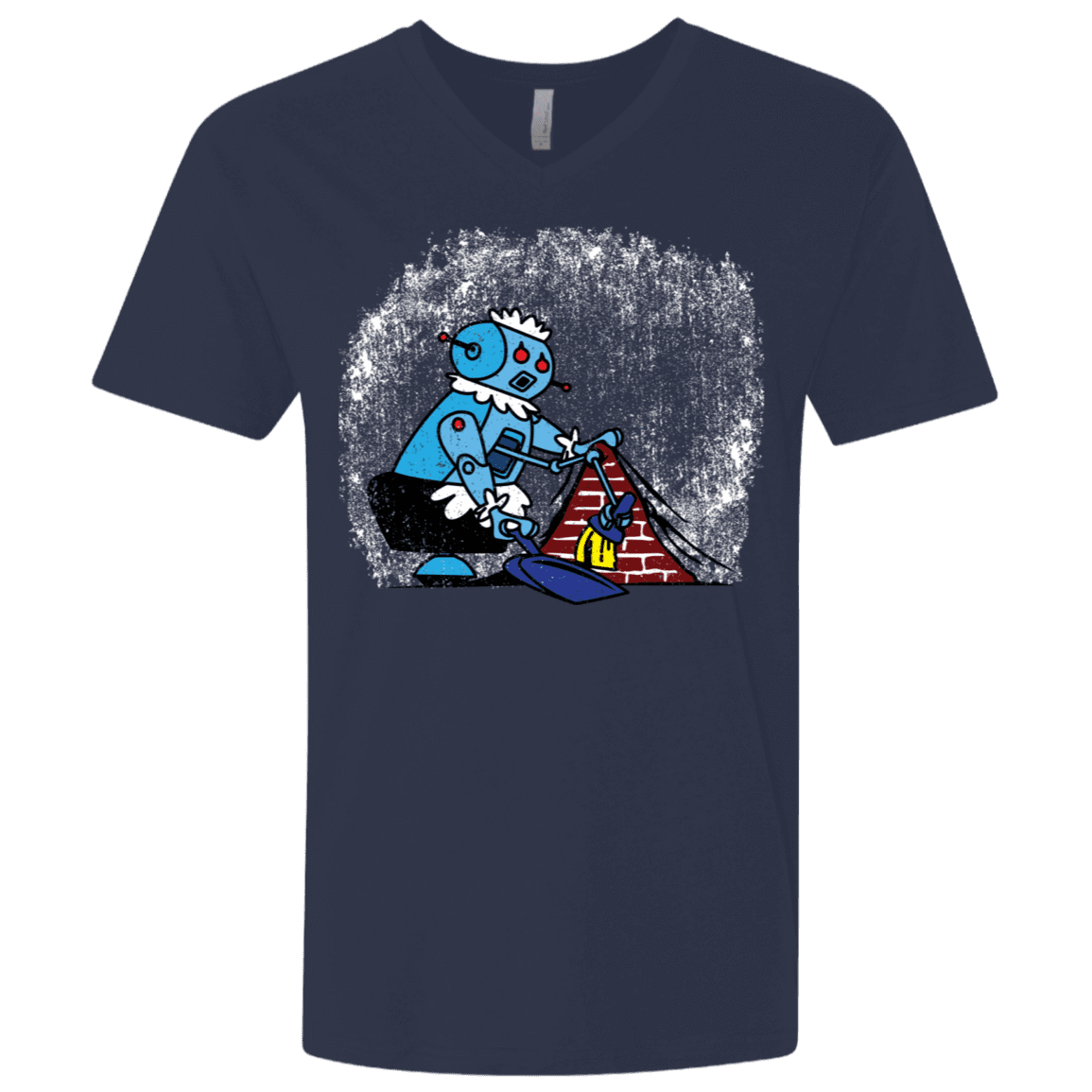 T-Shirts Midnight Navy / X-Small Robot Cleaner Men's Premium V-Neck