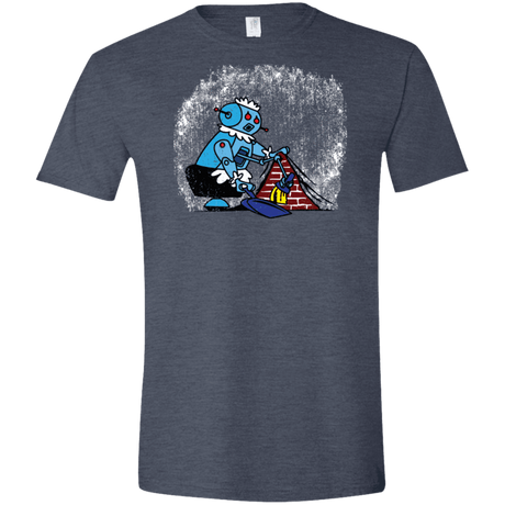 T-Shirts Heather Navy / S Robot Cleaner Men's Semi-Fitted Softstyle