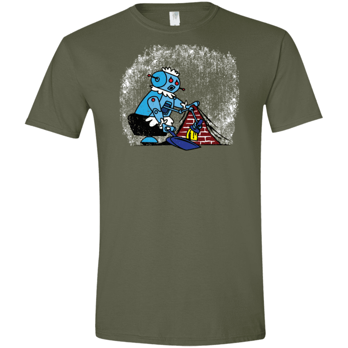 T-Shirts Military Green / S Robot Cleaner Men's Semi-Fitted Softstyle