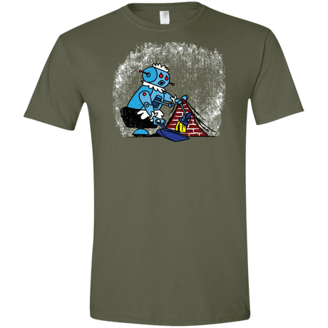 T-Shirts Military Green / S Robot Cleaner Men's Semi-Fitted Softstyle