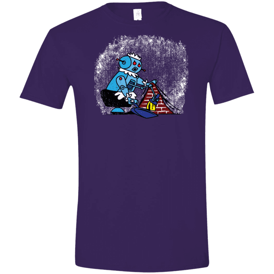 T-Shirts Purple / S Robot Cleaner Men's Semi-Fitted Softstyle