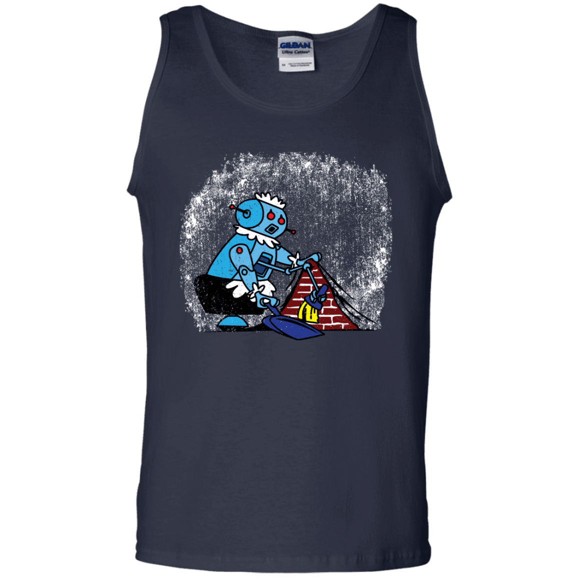 T-Shirts Navy / S Robot Cleaner Men's Tank Top