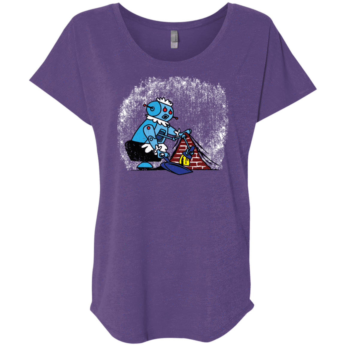 T-Shirts Purple Rush / X-Small Robot Cleaner Triblend Dolman Sleeve