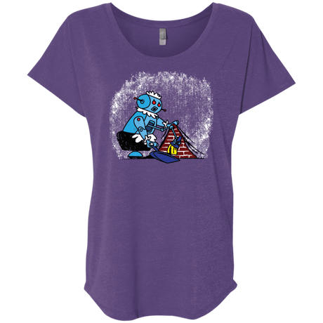 T-Shirts Purple Rush / X-Small Robot Cleaner Triblend Dolman Sleeve