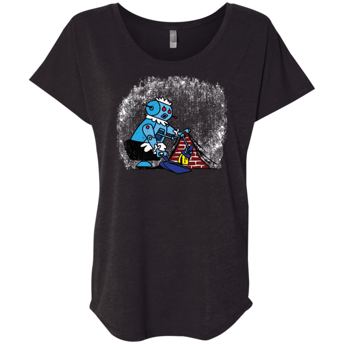 T-Shirts Vintage Black / X-Small Robot Cleaner Triblend Dolman Sleeve