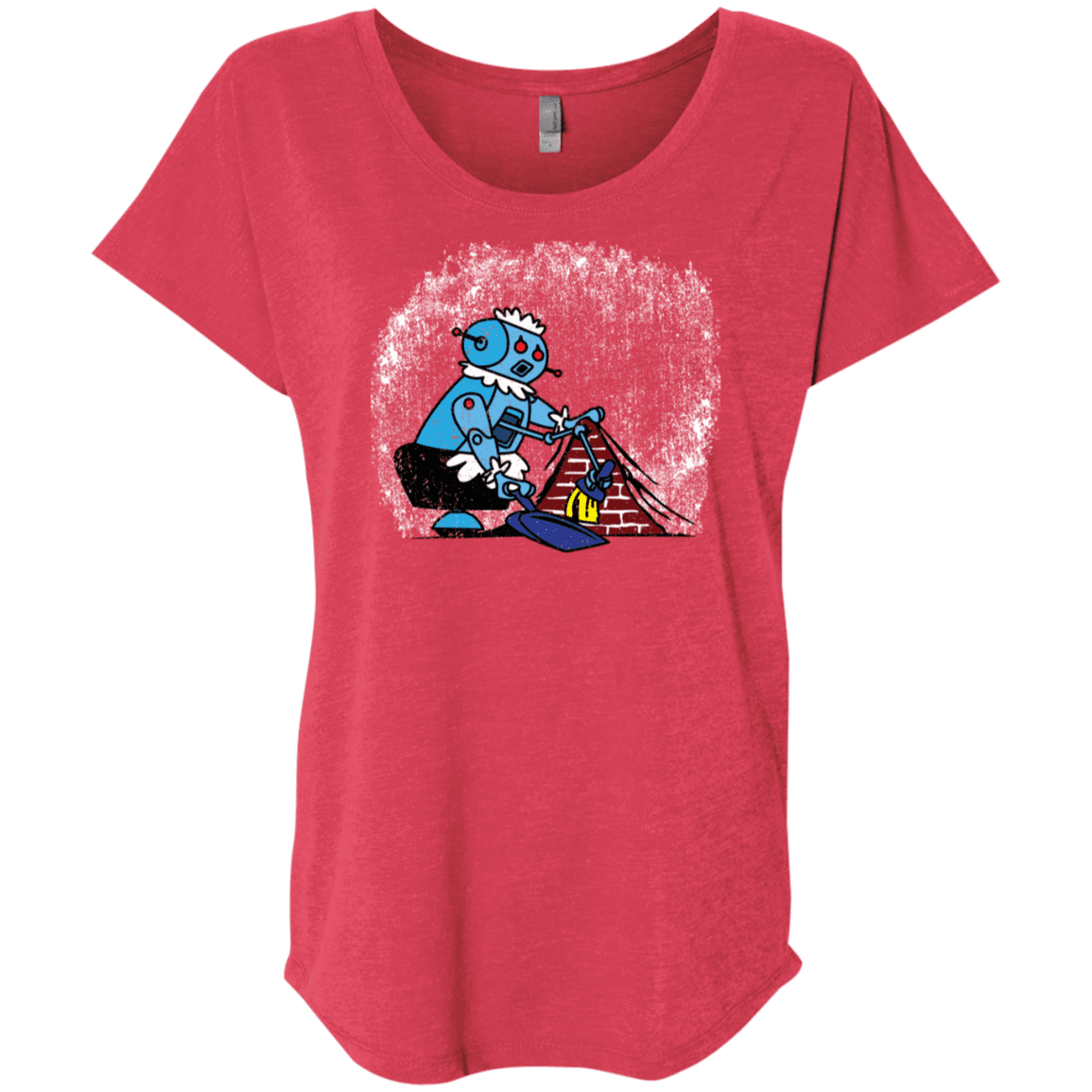 T-Shirts Vintage Red / X-Small Robot Cleaner Triblend Dolman Sleeve