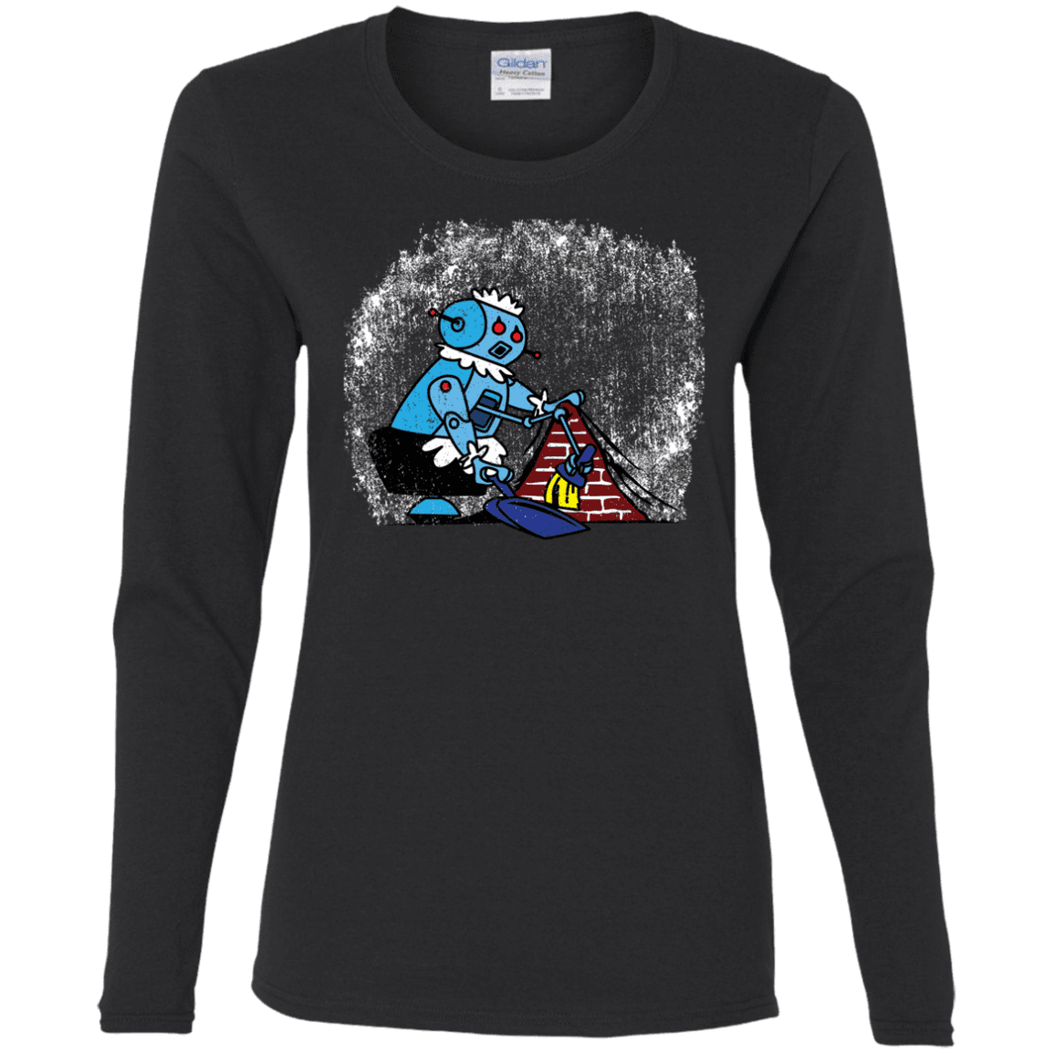 T-Shirts Black / S Robot Cleaner Women's Long Sleeve T-Shirt