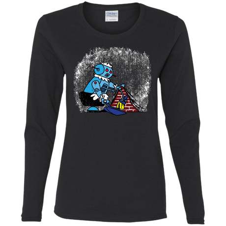 T-Shirts Black / S Robot Cleaner Women's Long Sleeve T-Shirt