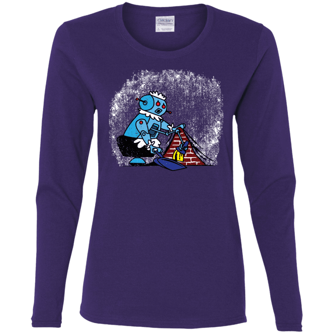 T-Shirts Purple / S Robot Cleaner Women's Long Sleeve T-Shirt