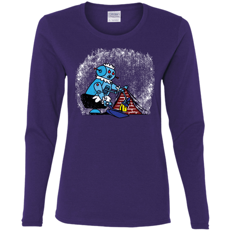 T-Shirts Purple / S Robot Cleaner Women's Long Sleeve T-Shirt