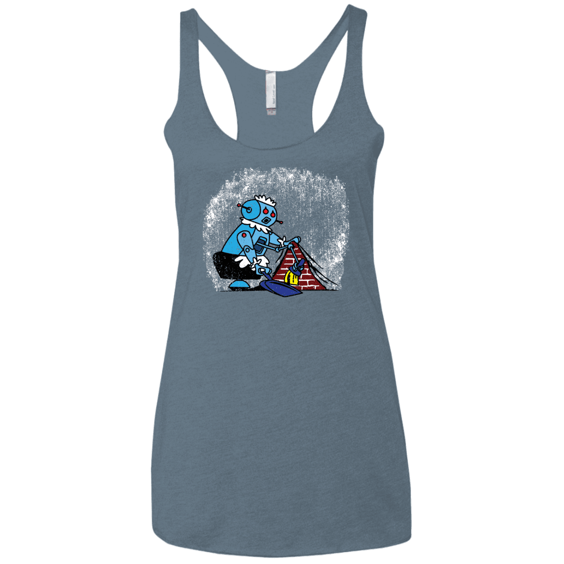T-Shirts Indigo / X-Small Robot Cleaner Women's Triblend Racerback Tank