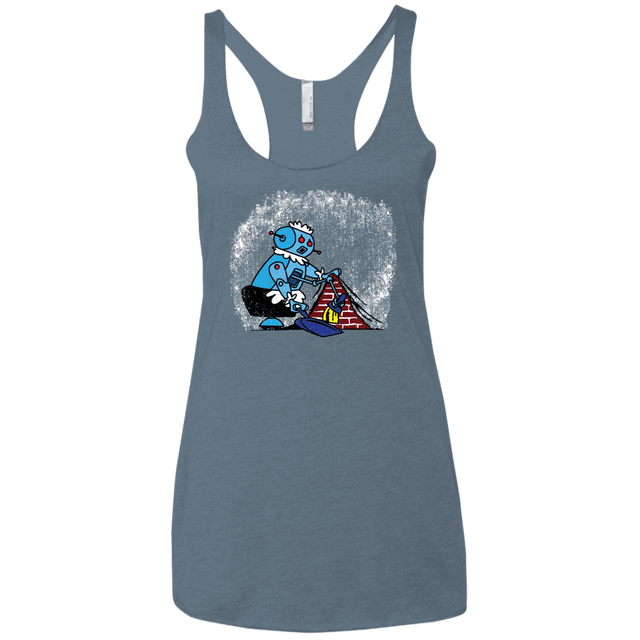 T-Shirts Indigo / X-Small Robot Cleaner Women's Triblend Racerback Tank
