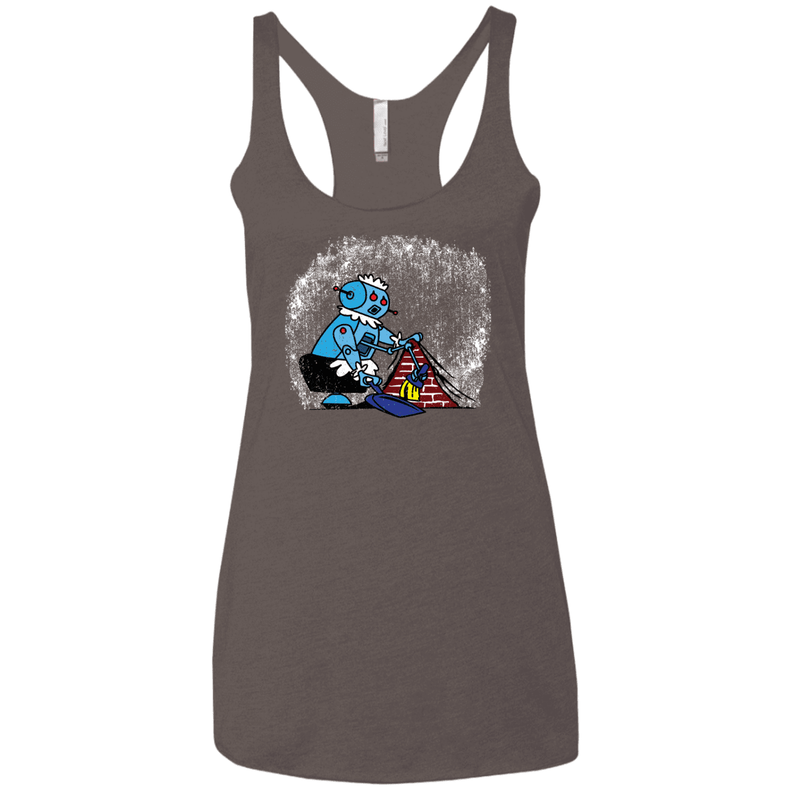 T-Shirts Macchiato / X-Small Robot Cleaner Women's Triblend Racerback Tank