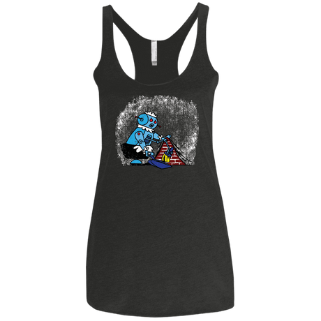 T-Shirts Vintage Black / X-Small Robot Cleaner Women's Triblend Racerback Tank