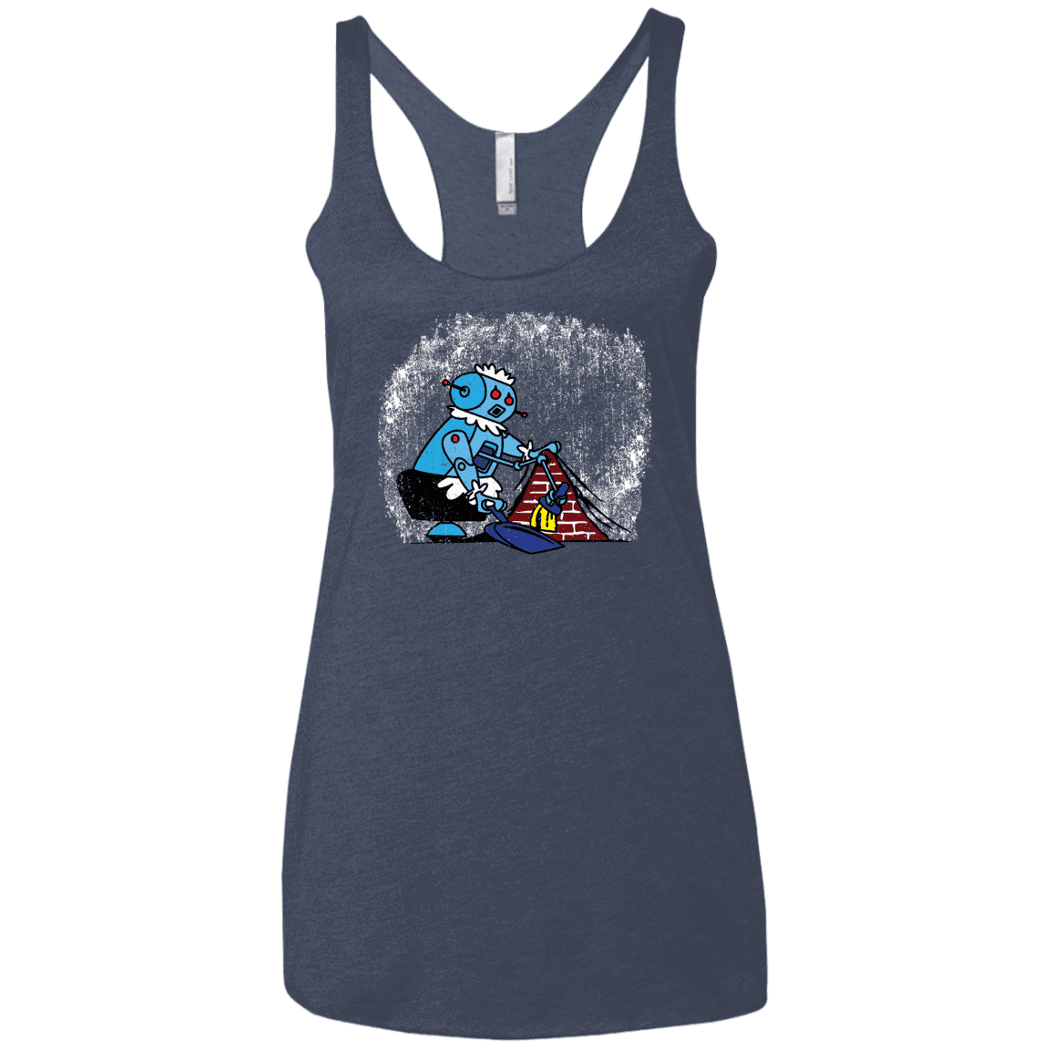 T-Shirts Vintage Navy / X-Small Robot Cleaner Women's Triblend Racerback Tank