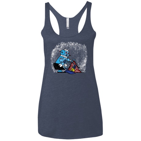 T-Shirts Vintage Navy / X-Small Robot Cleaner Women's Triblend Racerback Tank