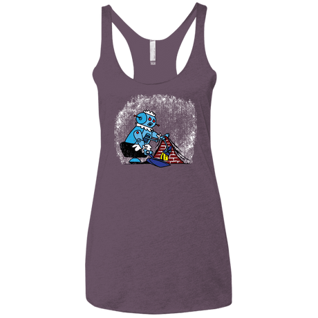 T-Shirts Vintage Purple / X-Small Robot Cleaner Women's Triblend Racerback Tank