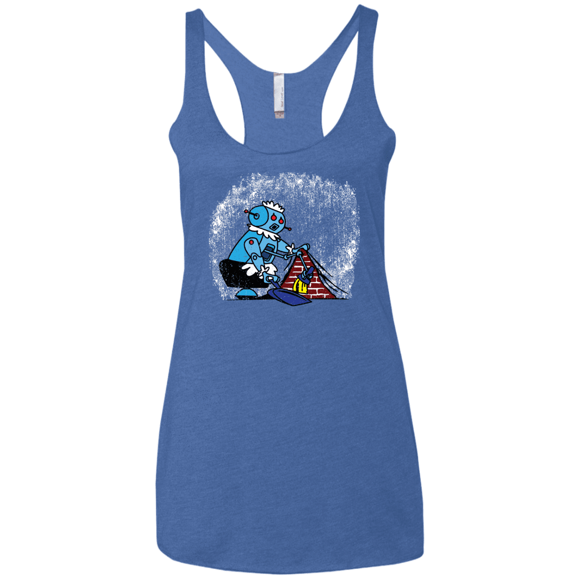T-Shirts Vintage Royal / X-Small Robot Cleaner Women's Triblend Racerback Tank