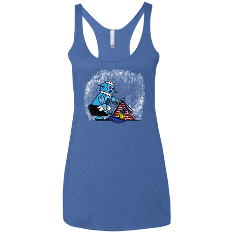T-Shirts Vintage Royal / X-Small Robot Cleaner Women's Triblend Racerback Tank