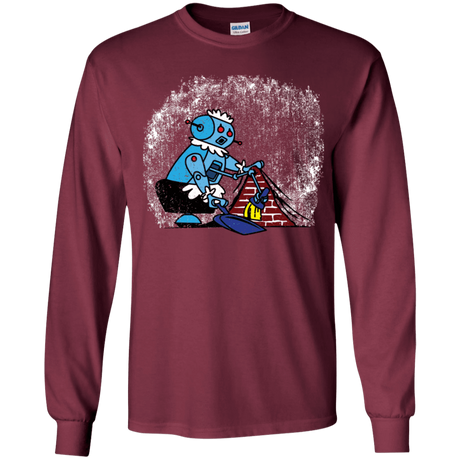 T-Shirts Maroon / YS Robot Cleaner Youth Long Sleeve T-Shirt