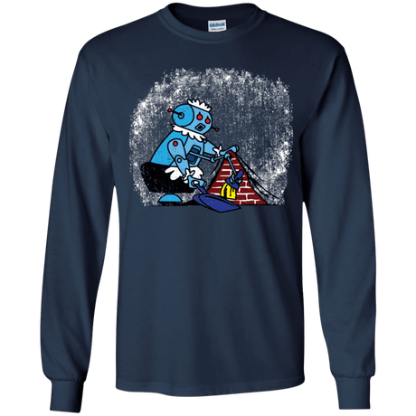 T-Shirts Navy / YS Robot Cleaner Youth Long Sleeve T-Shirt