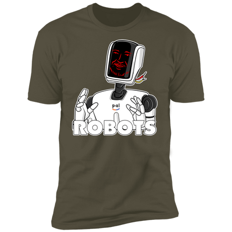 T-Shirts Military Green / S Robots Men's Premium T-Shirt