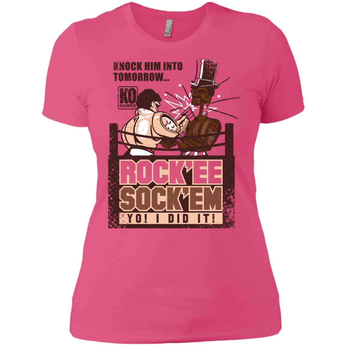 T-Shirts Hot Pink / X-Small Rockee Sockem Women's Premium T-Shirt