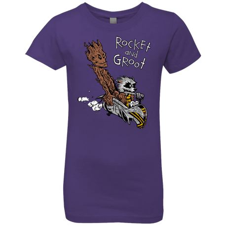 T-Shirts Purple Rush / YXS Rocket and Groot Girls Premium T-Shirt