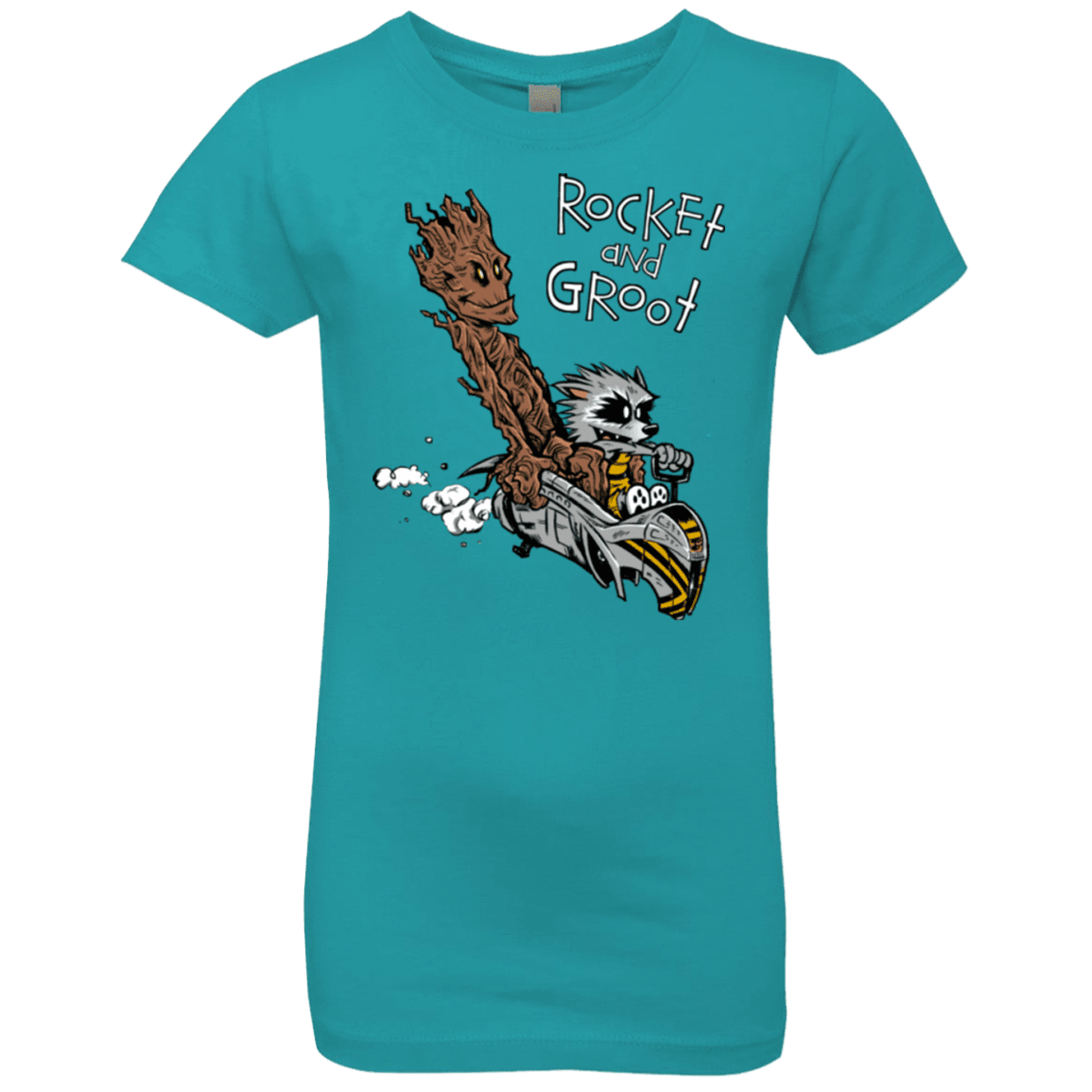 T-Shirts Tahiti Blue / YXS Rocket and Groot Girls Premium T-Shirt
