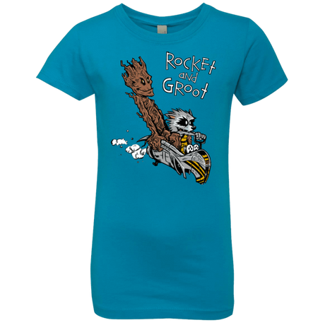 T-Shirts Turquoise / YXS Rocket and Groot Girls Premium T-Shirt