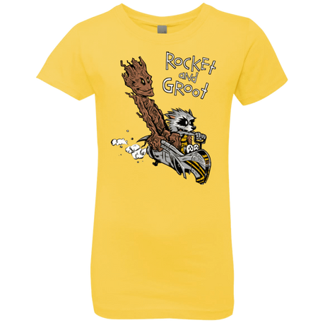 T-Shirts Vibrant Yellow / YXS Rocket and Groot Girls Premium T-Shirt