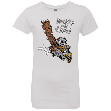 T-Shirts White / YXS Rocket and Groot Girls Premium T-Shirt