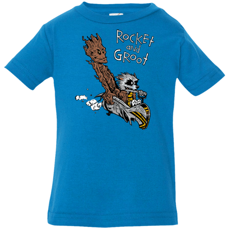 T-Shirts Cobalt / 6 Months Rocket and Groot Infant Premium T-Shirt