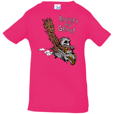 T-Shirts Hot Pink / 6 Months Rocket and Groot Infant Premium T-Shirt