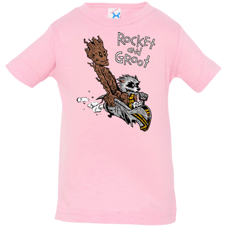 T-Shirts Pink / 6 Months Rocket and Groot Infant Premium T-Shirt