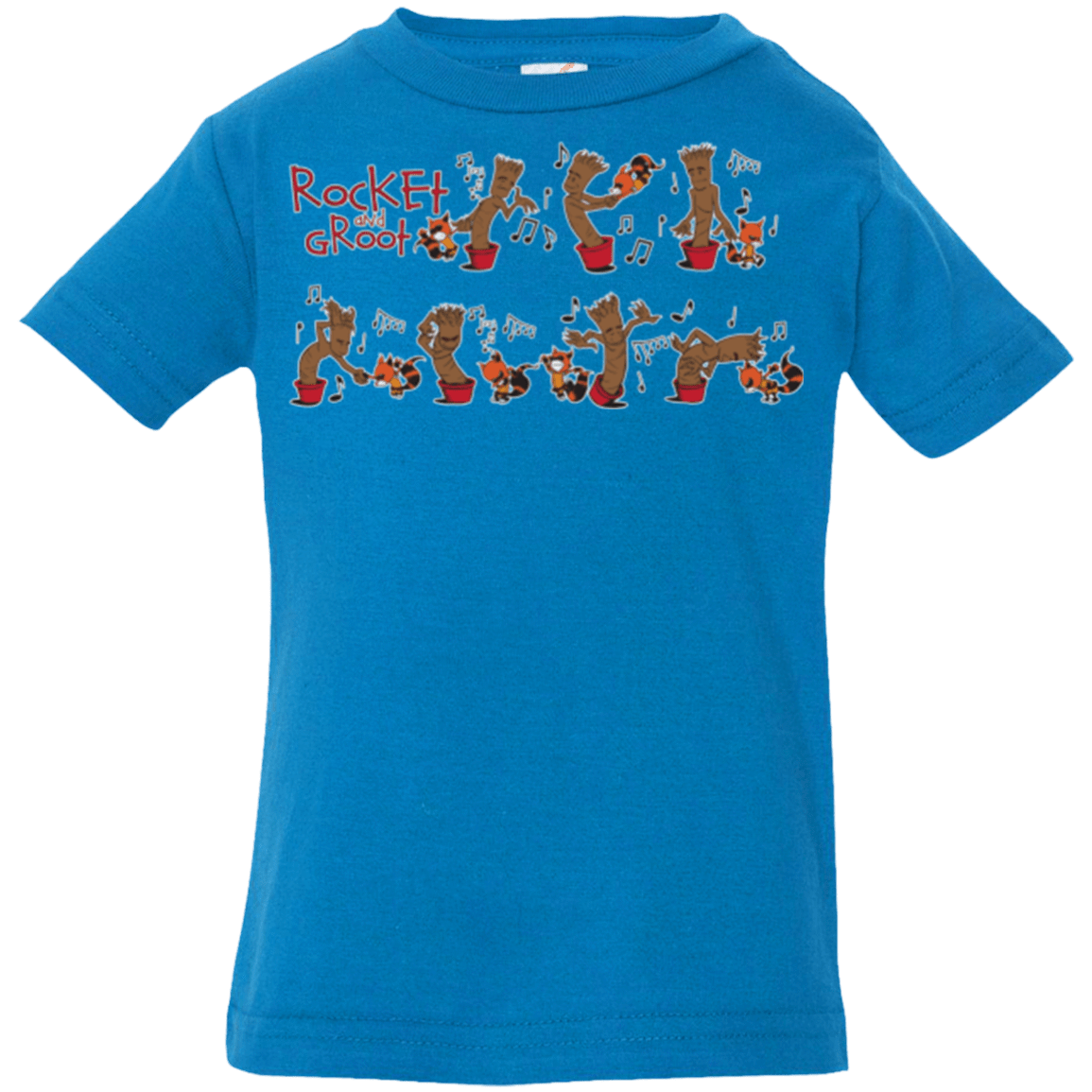 T-Shirts Cobalt / 6 Months Rocket and Groot Infant PremiumT-Shirt